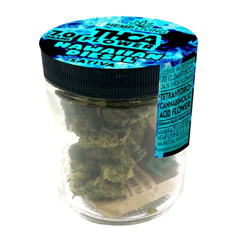 Hemp Living Thca Flower 7g Jar Hawaiian Diesel Hemp Living Usa