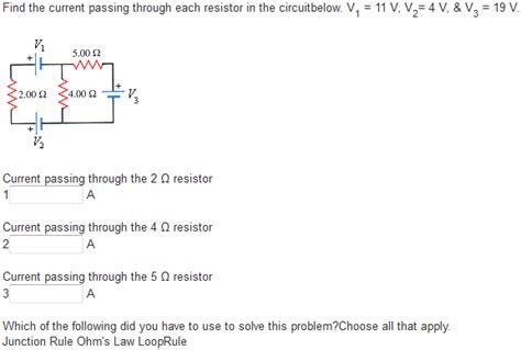 Solved Find The Current Passing Through Each Resistor In