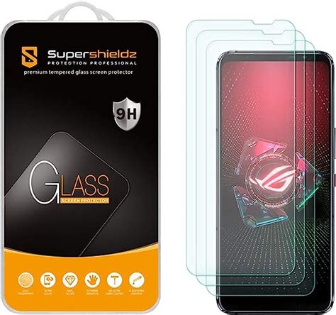 Supershieldz Paquete de 3 diseñado para Asus Rog Phone 6 6 Pro 5