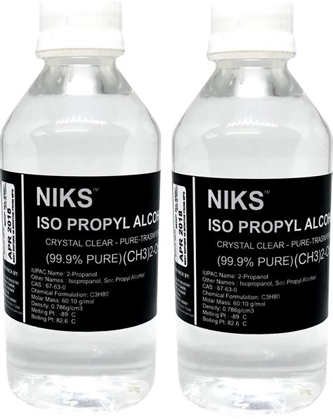 Niks IPA Iso Propyl Alcohol 99 9 CH3 2 CH OH CAS 67 63 0 250ml