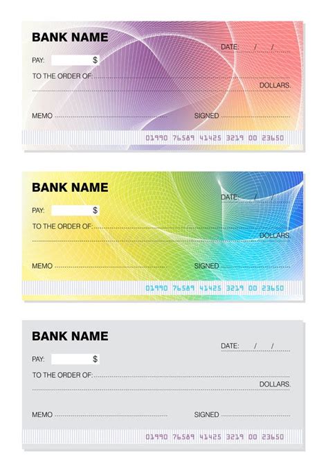 Blank Generic Bank Checks Stock Vector Illustration Of Personal 15084276