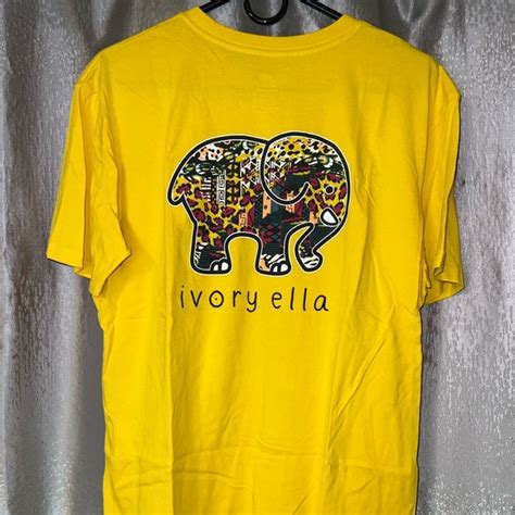 Ivory Ella Tops Ivory Ella Save The Elephants Yellow Tee Size