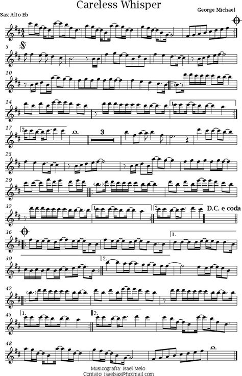 15+ Sheet music alto sax careless whisper ideas · Music Sheet Download