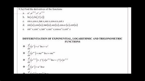 Differentiate Exponential Functions Youtube