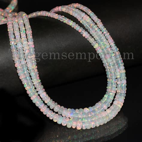 AAA Grade Natural White Ethiopian Opal Beads 2 5 5 5mm Smooth Rondelle