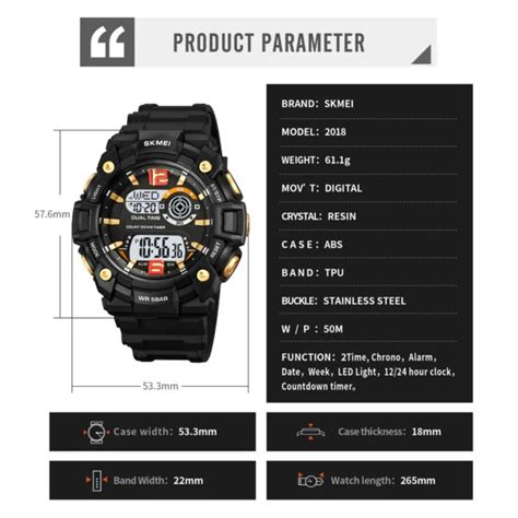 Skmei Jam Tangan Pria Digital Sport Watch Chrono Alarm Waterproof