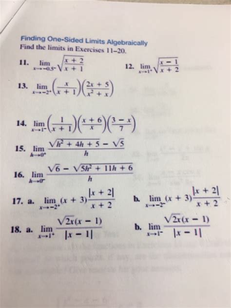 Solved Finding One Sided Limits Algebraically Find The Chegg