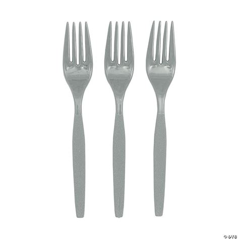 Bulk Metallic Silver Plastic Forks - 50 Ct. | Oriental Trading