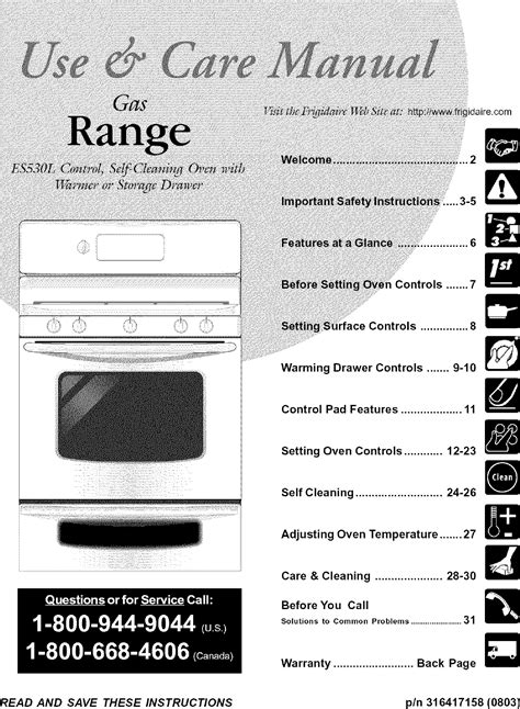 Frigidaire FGFBZ90GCC User Manual GAS RANGE Manuals And Guides L0806961