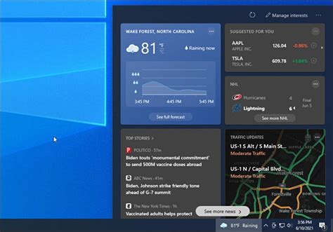 Comment configurer le widget de la barre des tâches Météo et actualités