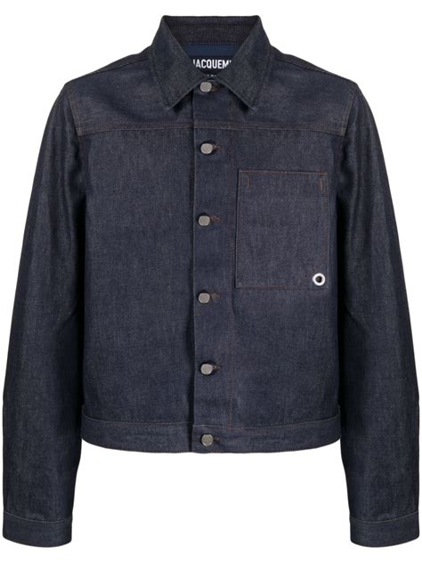 Jacquemus Navy Le Raphia la Veste De Nîmes Jao Denim Jacket In Blue