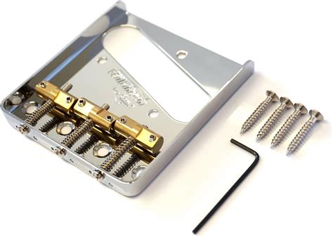 Wilkinson Wtb Brass Compensated 3 Saddle Telecaster Bridge For Tele Eelectric Guitar