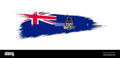 Flag Of Cayman Islands In Grunge Brush Stroke Vector Grunge