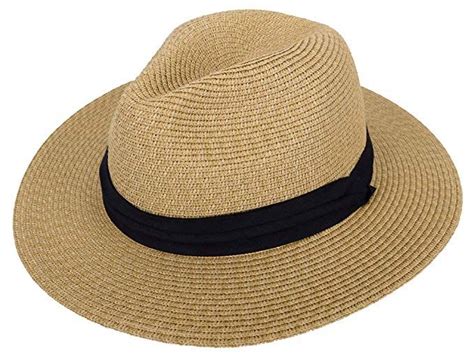 Panama Straw Hat Men Womens Wide Brim Packable Roll Up Fedora Beach