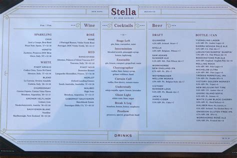 Menu at Stella of New Hope pub & bar, New Hope