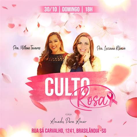 Culto Outubro Rosa Flyer Convite Dia Das Maes Cartazes Crist Os