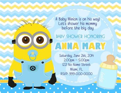 Minions Baby Shower Invitations Captions Ideas