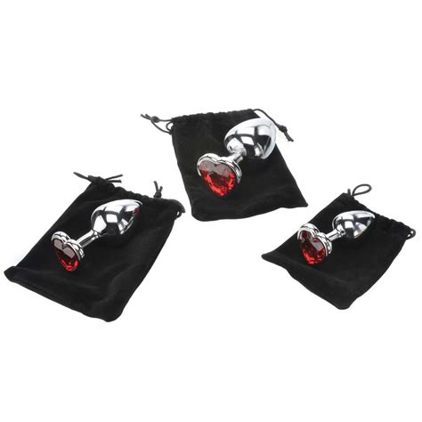 Three Hearts Gem Anal Plug Set Anal Trainer Kits Adam Eve
