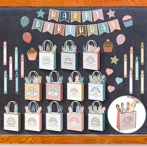 Amazon Pasimy 73 Pcs Happy Birthday Bulletin Board Decoration Set