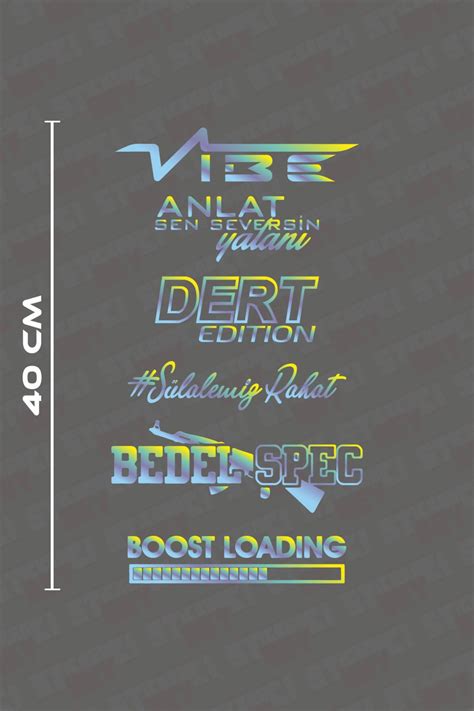 Stİckerci Bey Vibe Bedel Spec Hologram Arka Cam Sticker Seti Paketleri