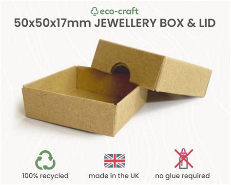 Recycled Jewellery Gift Box Lid Kraft Brown Pack Of Etsy Ireland