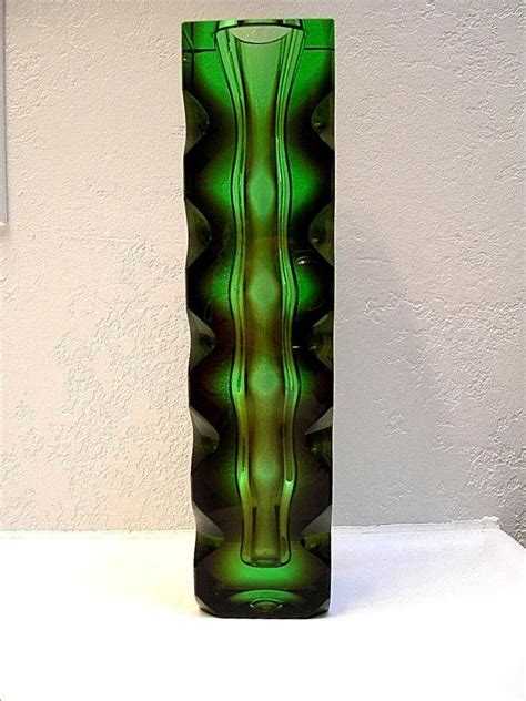 Stunning Exbor Art Glass Vase By Czech Glass Designer