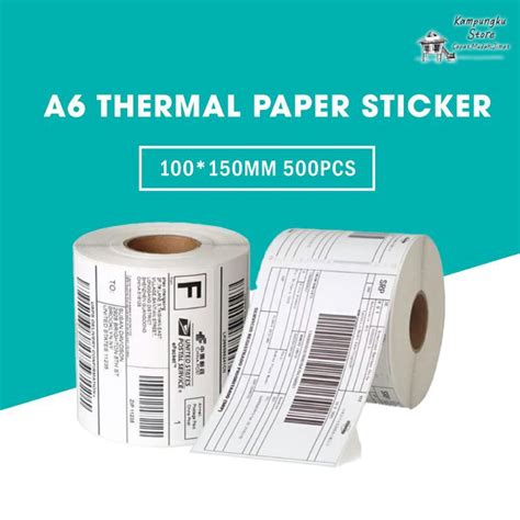 Kl Send 500pcs A6 Shopee Waybill Thermal Paper Shipping Label Consignment Note Sticker 100