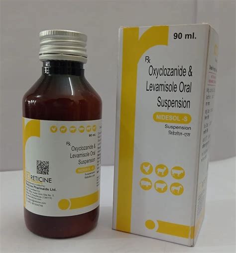 Oxyclozanide Levamisole Oral Suspension Packaging Size 90ml