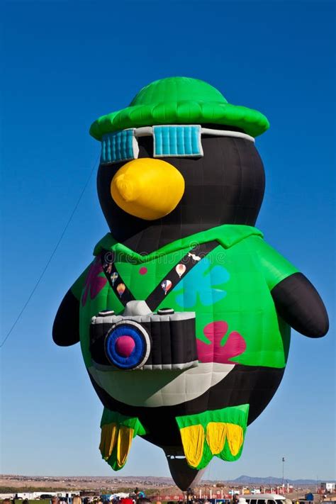 Penguin With Camera Hot Air Balloons Editorial Stock Photo Image Of Festival Beauty 45322643
