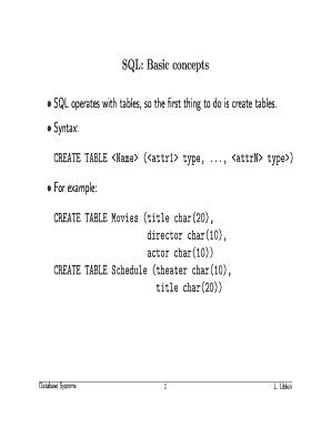 Fillable Online Homepages Inf Ed Ac Sql Basic Concepts Fax Email Print