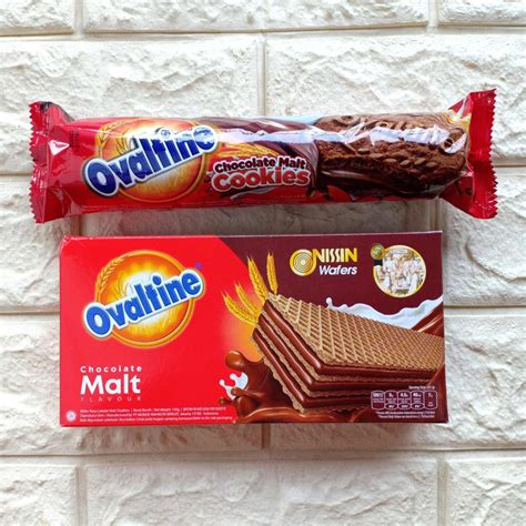 Jual Nissin Ovaltine Chocolate Malt Cookies Wafer 130gr 150gr Kukis