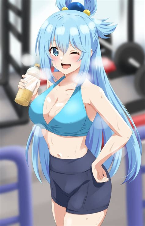 Anime Adult Wet Aqua KonoSuba Anime Ero Взрослые Няшки