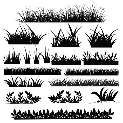 Grass Silhouette Svg Bundle Grass Clipart Grass Svg Cut Etsy