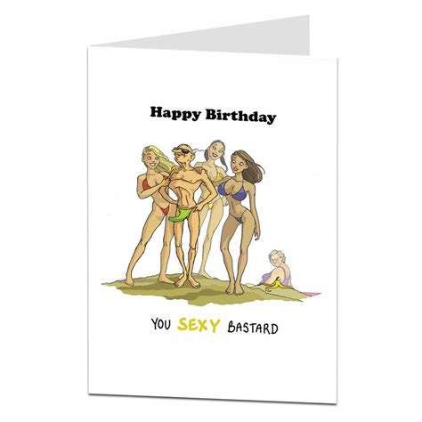 Funny Rude Happy Birthday Card For Him Men Humorous Rude Design Ebay