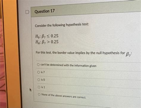 Solved Consider The Following Hypothesis Test Chegg