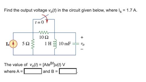 Solved Find The Output Voltage Vo T In The Circuit Given Chegg