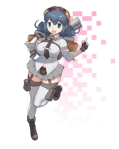 The Big Imageboard Tbib 1girl Armor Black Hair Blue Eyes Breasts Full Body Gloves Long Hair