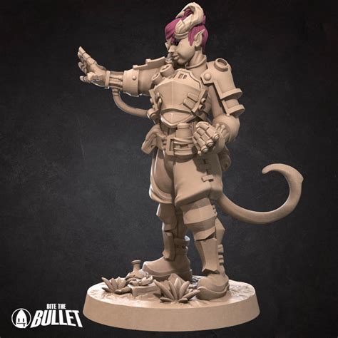 3d Printable Tiefling Artificer Female 2 Versions By Bite The Bullet