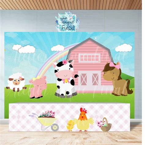 Kit Painel Sublimado 3x2 Frente De Mesa Fazendinha Elo7