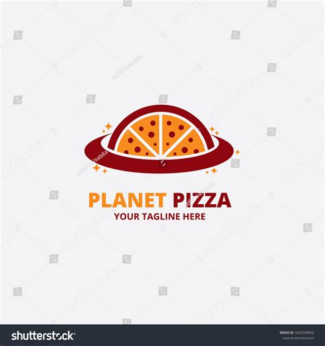 Planet Pizza Logo Design Template Illustration 库存矢量图（免版税）1635708850