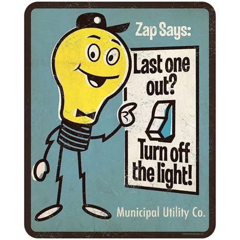 Zap Says Turn Off The Light Psa Wall Decal Save Electricity Poster Electricity Poster Energy