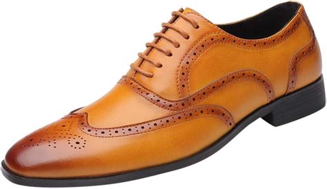 OHQ Zapatos Oxford Hombre Cuero Derby Vestir Con Cordones Calzado Boda