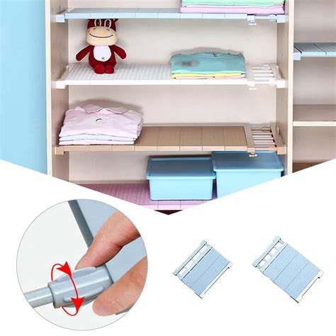 1pc Retractable Kitchen Home Paste Type Telescopic Organizer Shelf