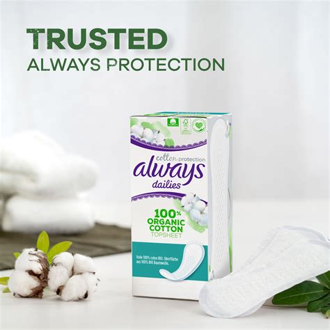 Always Dailies Cotton Protection Normal Organic Pantyliners Always