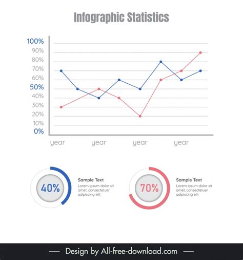 Steps Infographic Design Elements Flat Lines Global Map Vectors