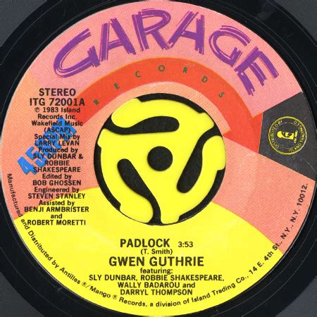 GWEN GUTHRIE PADLOCK B W GETTING HOT 45 S Breakwell Records