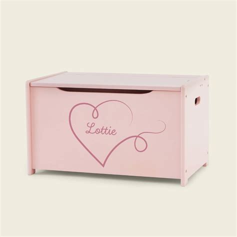 Personalised Heart Design Pink Toy Box By My 1st Years