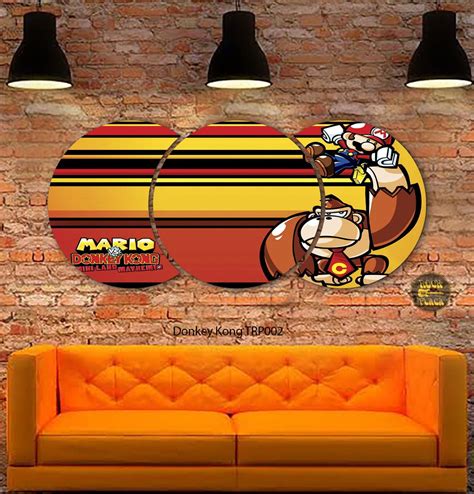 Quadro Decorativo Donkey Kong Trio De Placas Decorativas Elo