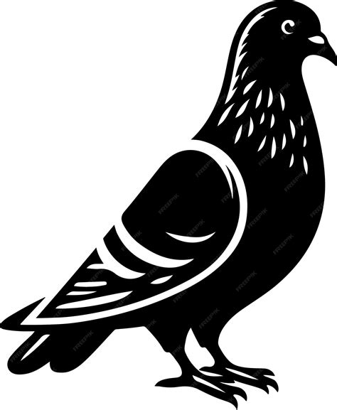 Premium Vector Silhouette Of A Pigeon Vector Illustration Black Icon