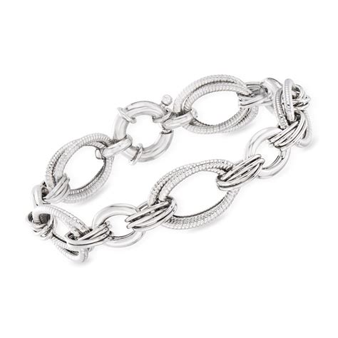 Ross Simons Italian Sterling Silver Multi Oval Link Bracelet Womens